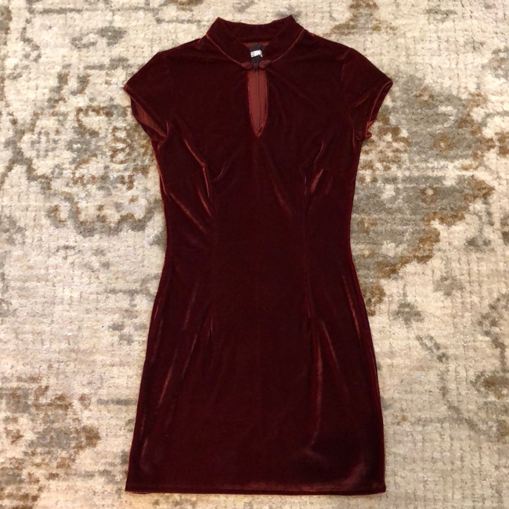 Reformation Burgundy Mini Dress